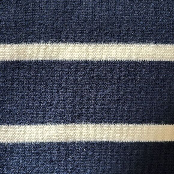 Chaps Navy White Striped Blazer Jacket Front Zip Up Size Medium - Picture 10 of 10